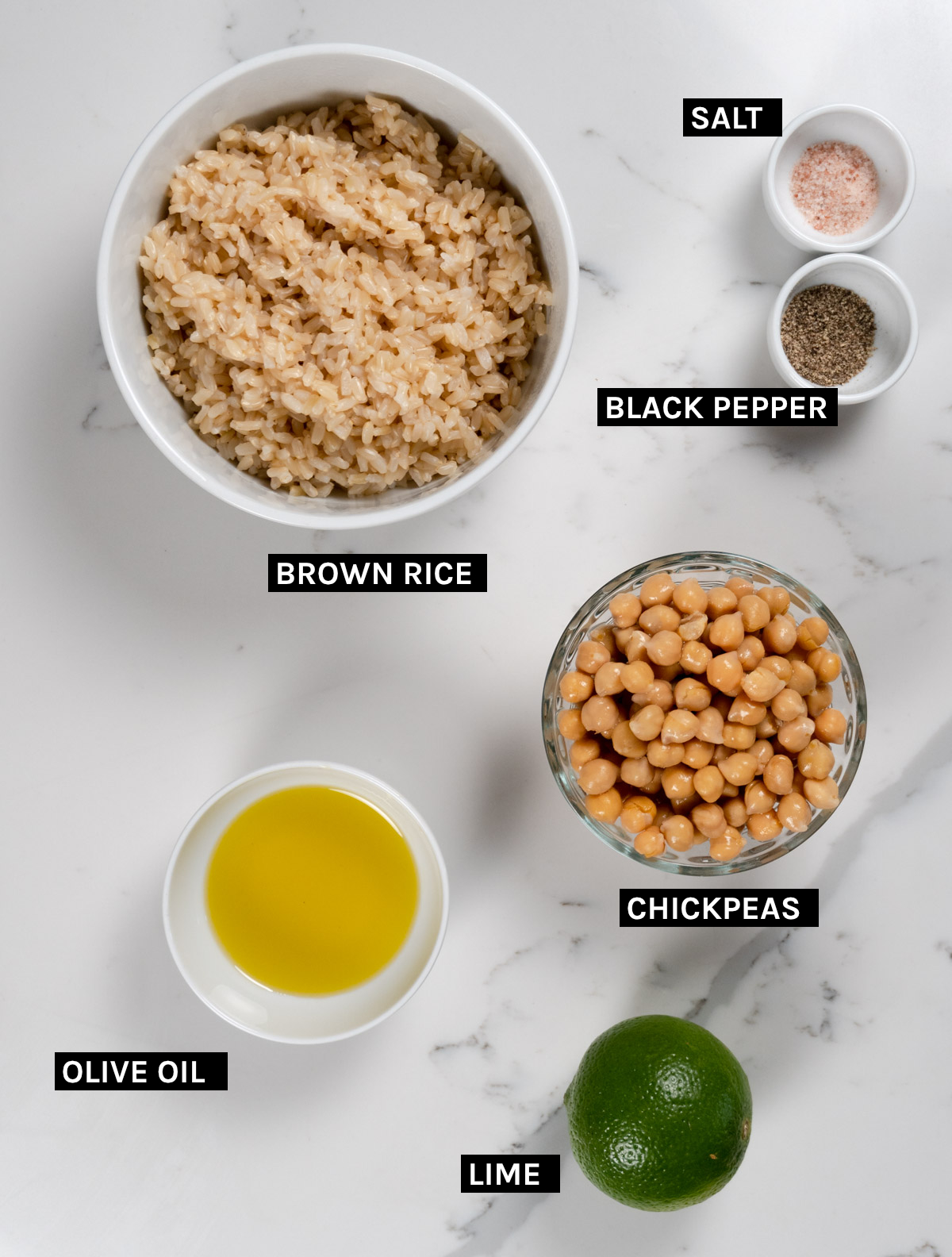 brown rice and salad dressing ingredients