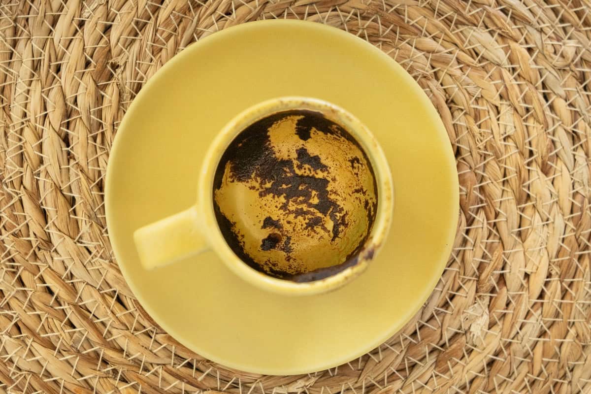 Lebanese coffee cup with fortune telling sludge