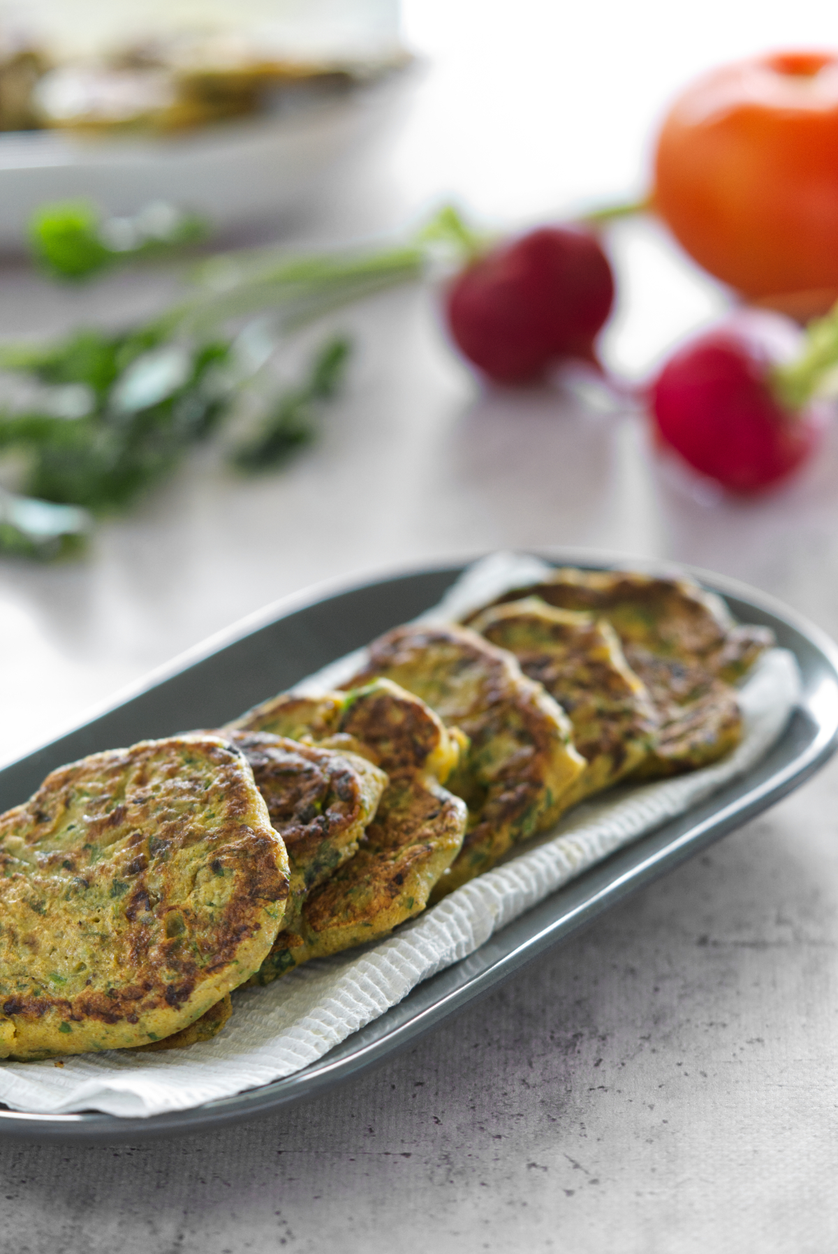 Vegan Lebanese Omelette called Ejjeh in a plate