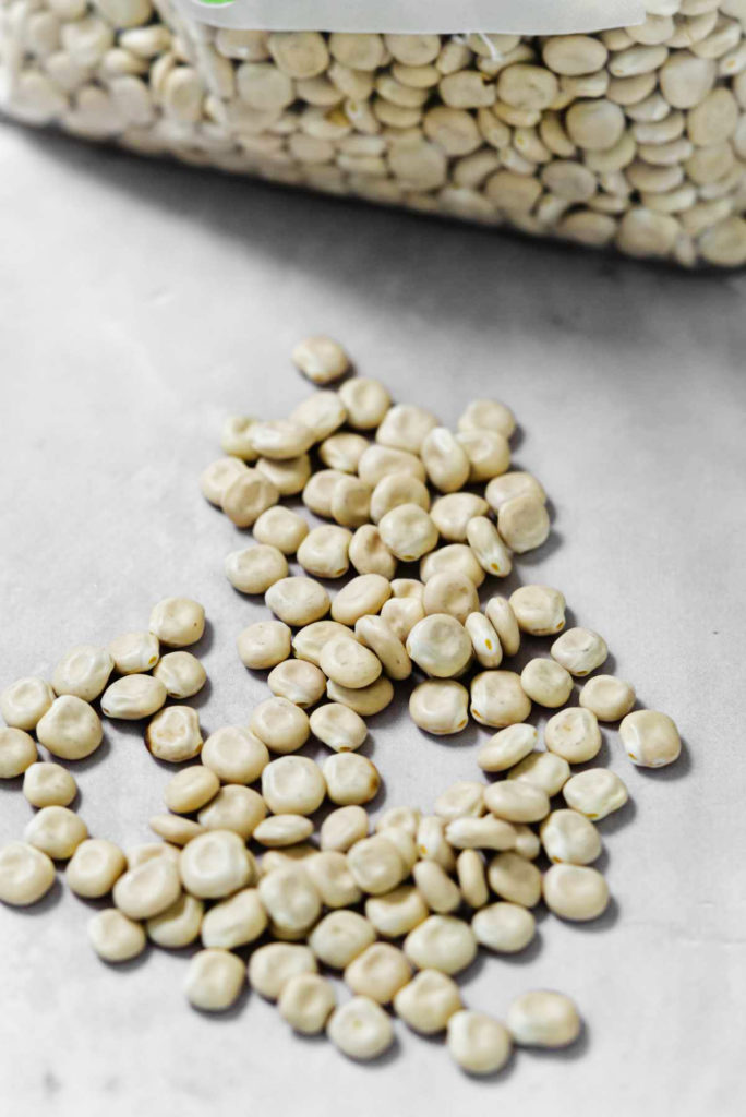 Dry pale yellow lupini beans