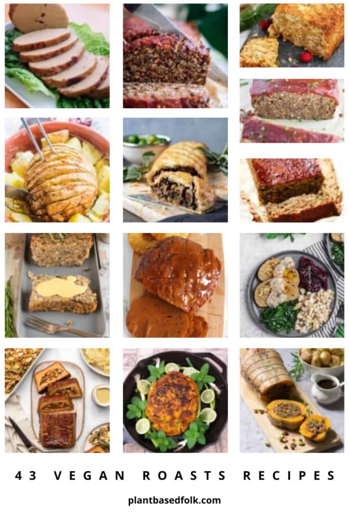 a collage of 12 different roasts