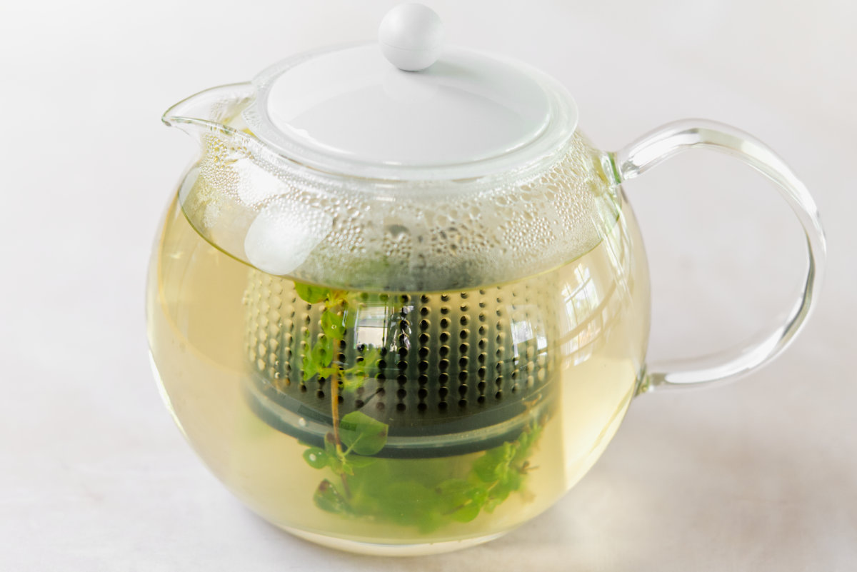 fresh pot of herbal tea