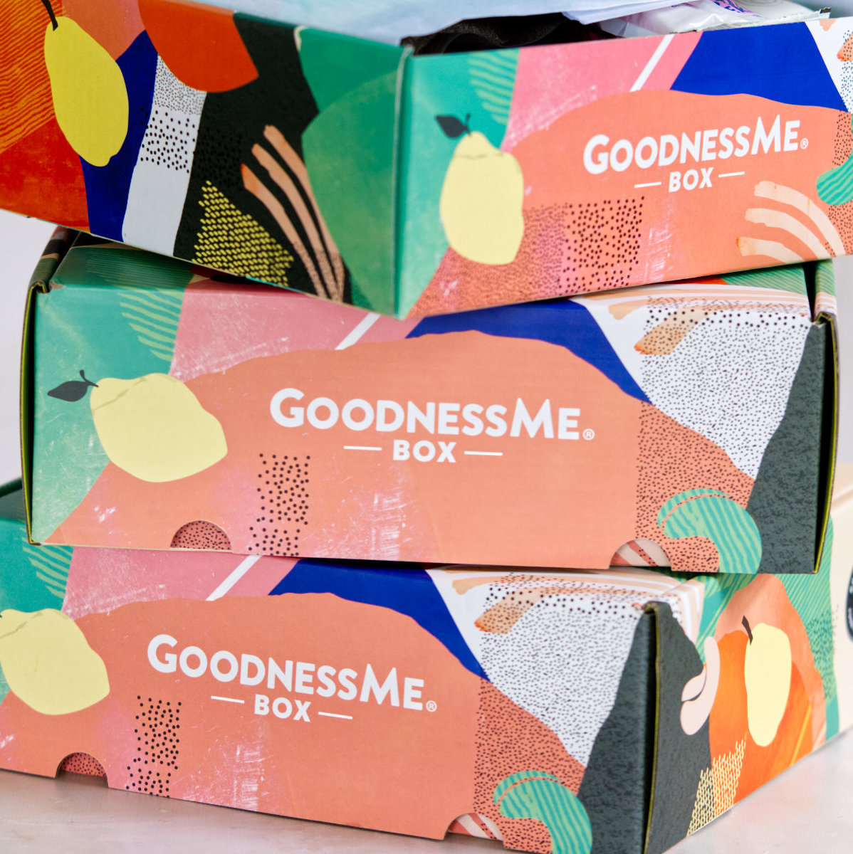 3 x GoodnessMe boxes stacked