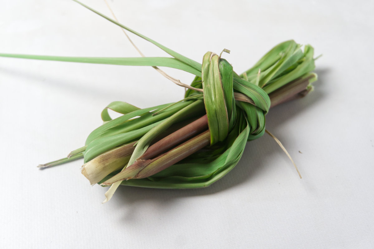 wrapped up fresh lemon grass