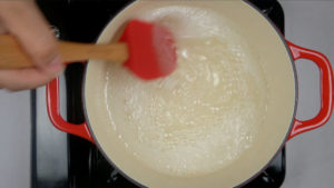 Stirring sugar syrup