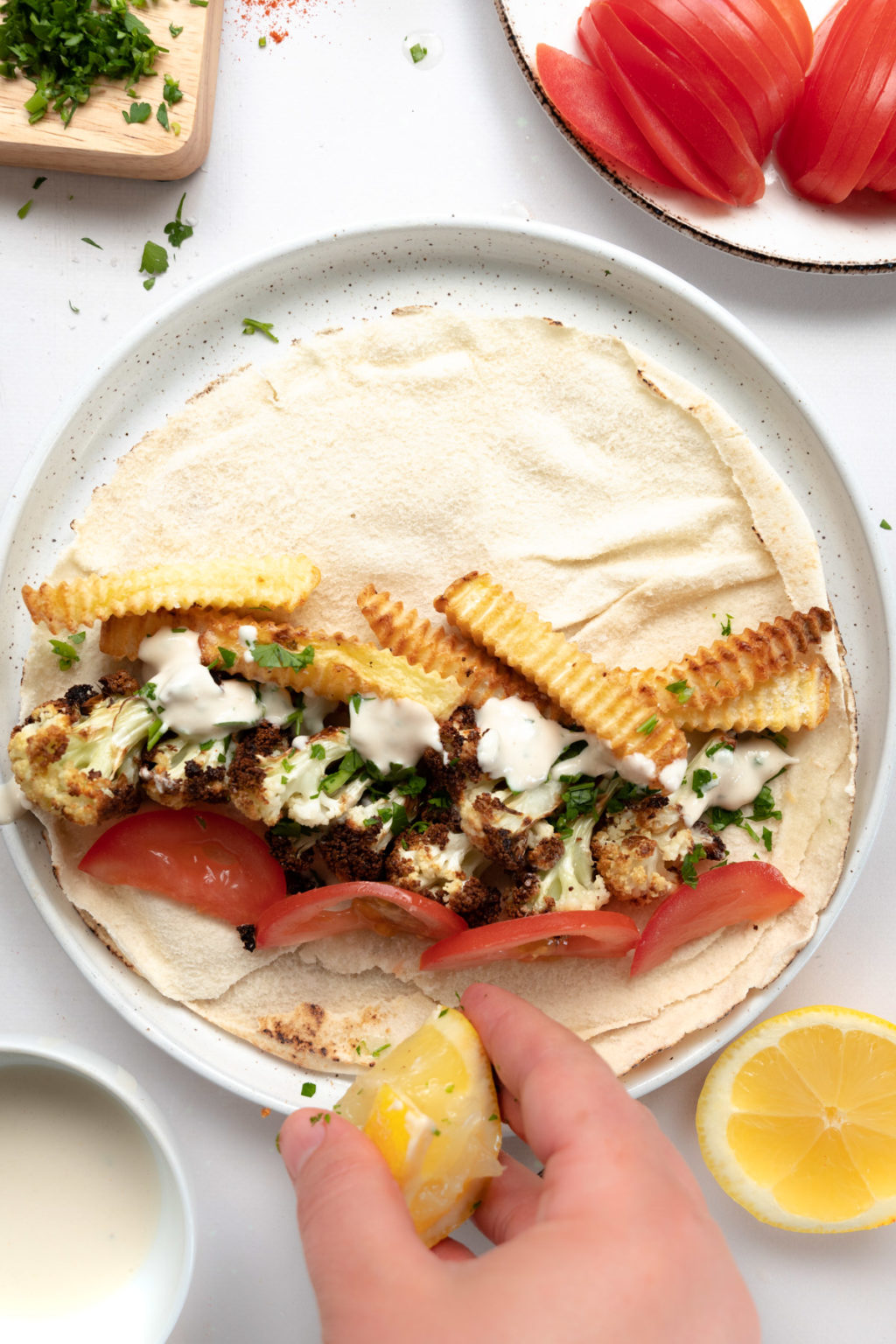 Lebanese Cauliflower Tahini (Air Fried Arnabeet Mekle)