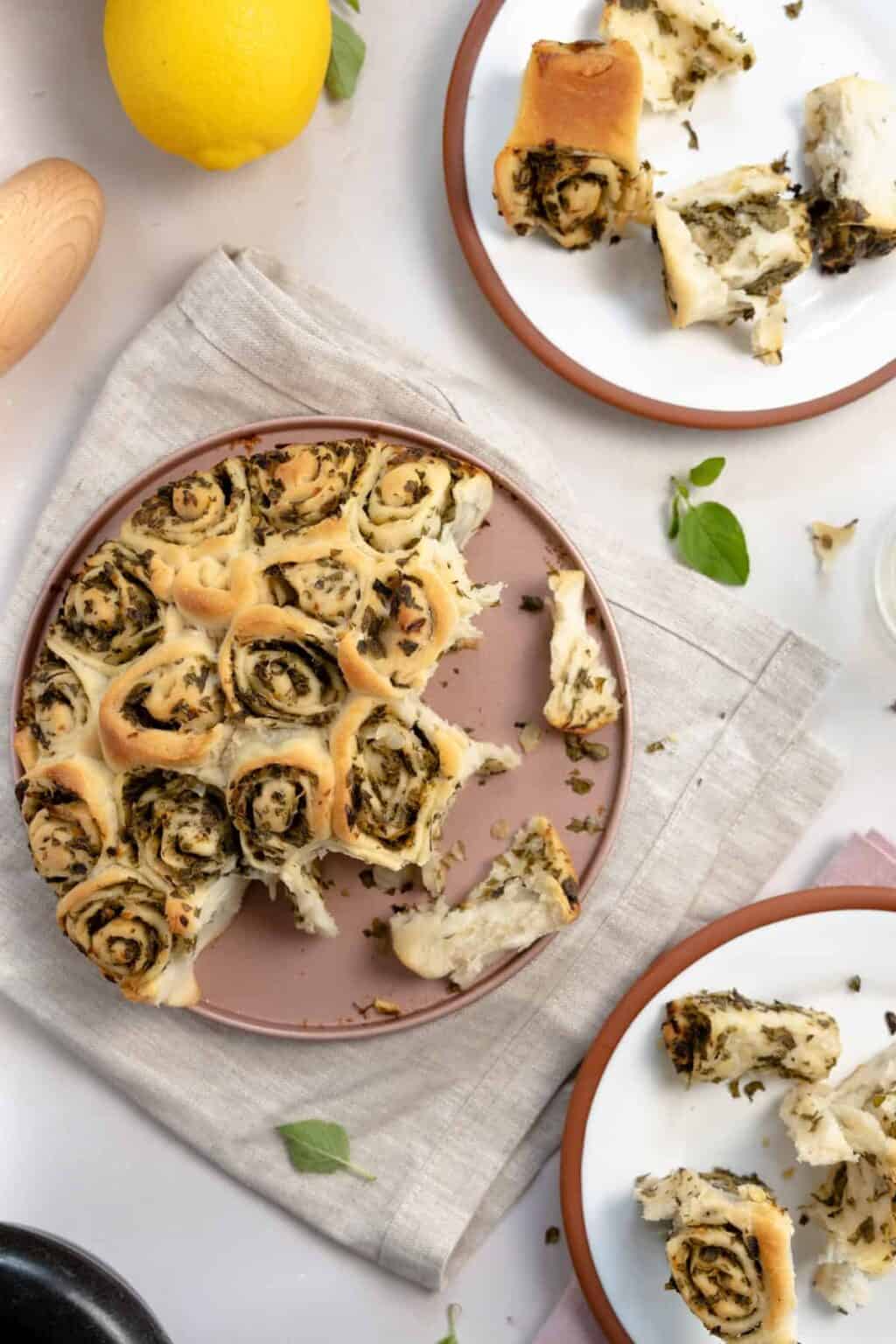 Fresh Oregano Bread Scrolls • Plant Based Folk
