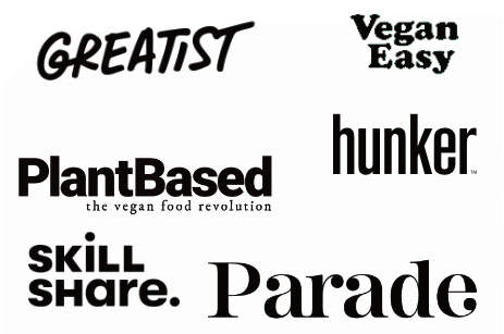 various logos where Plant Based Folk has been featured