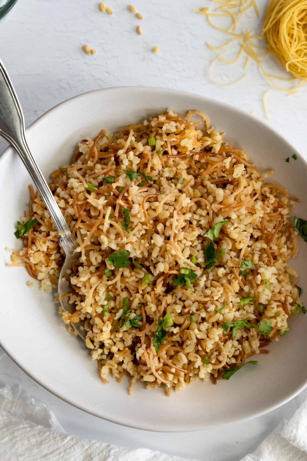 Bulgur with Vermicelli (Burghul Bil Shaariyeh)