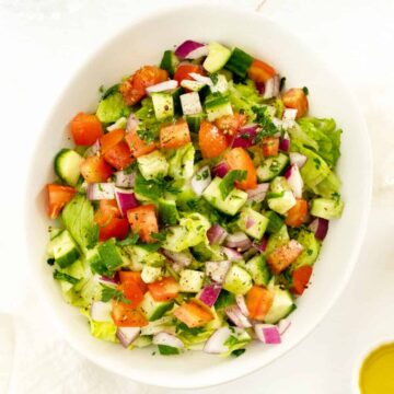 a bowl of colourful chopped salad