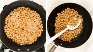 boiling chickpeas in a pot