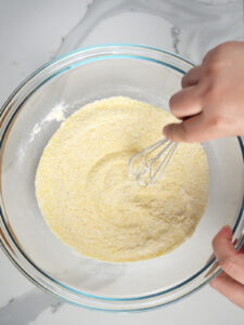 whisk the corn pancakes dry ingredients together