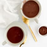 two mugs of brown thick hot chocolate