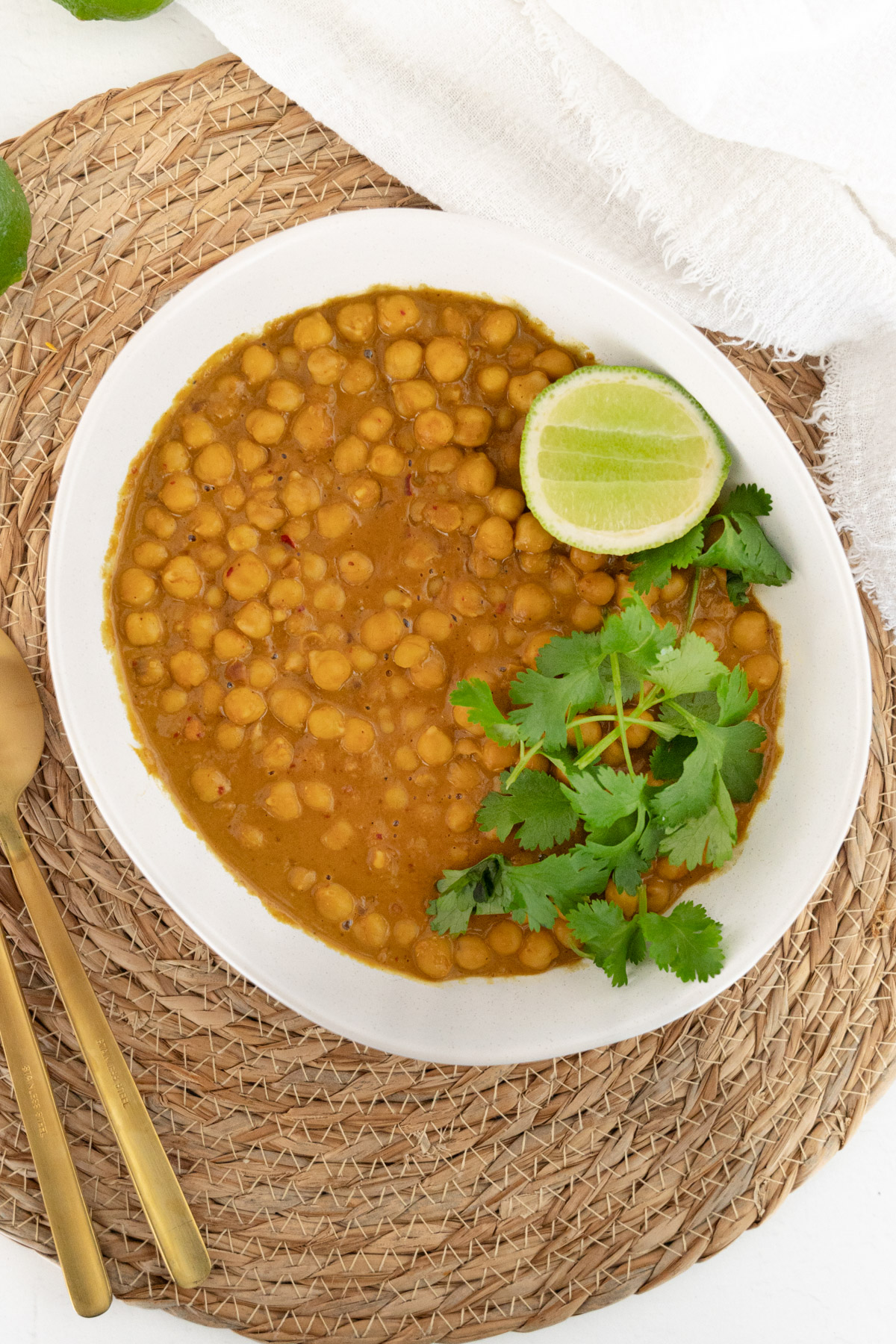 satay chickpeas in a bowl