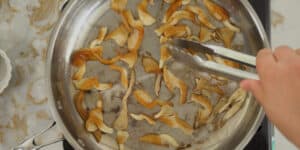 pan frying oyster mushrooms