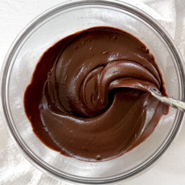 chocolate tahini spread in a bowl