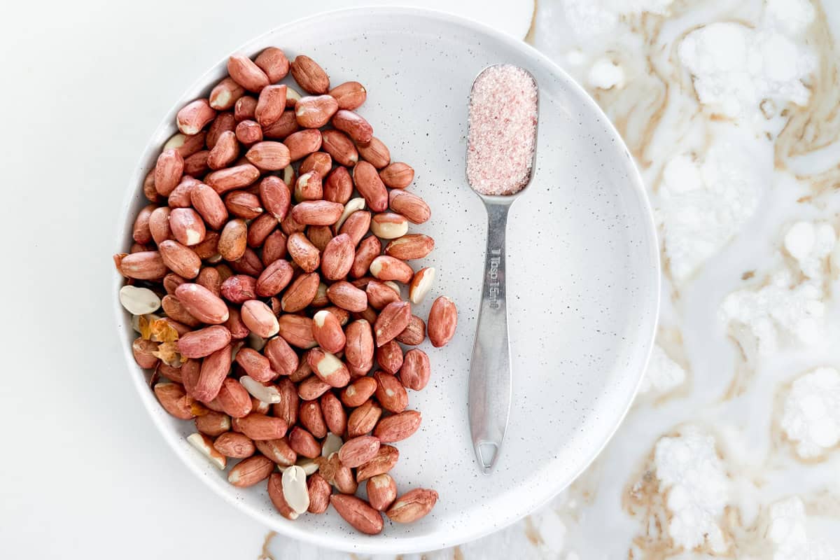 raw peanuts and salt