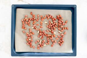 peanuts on a roasting pan