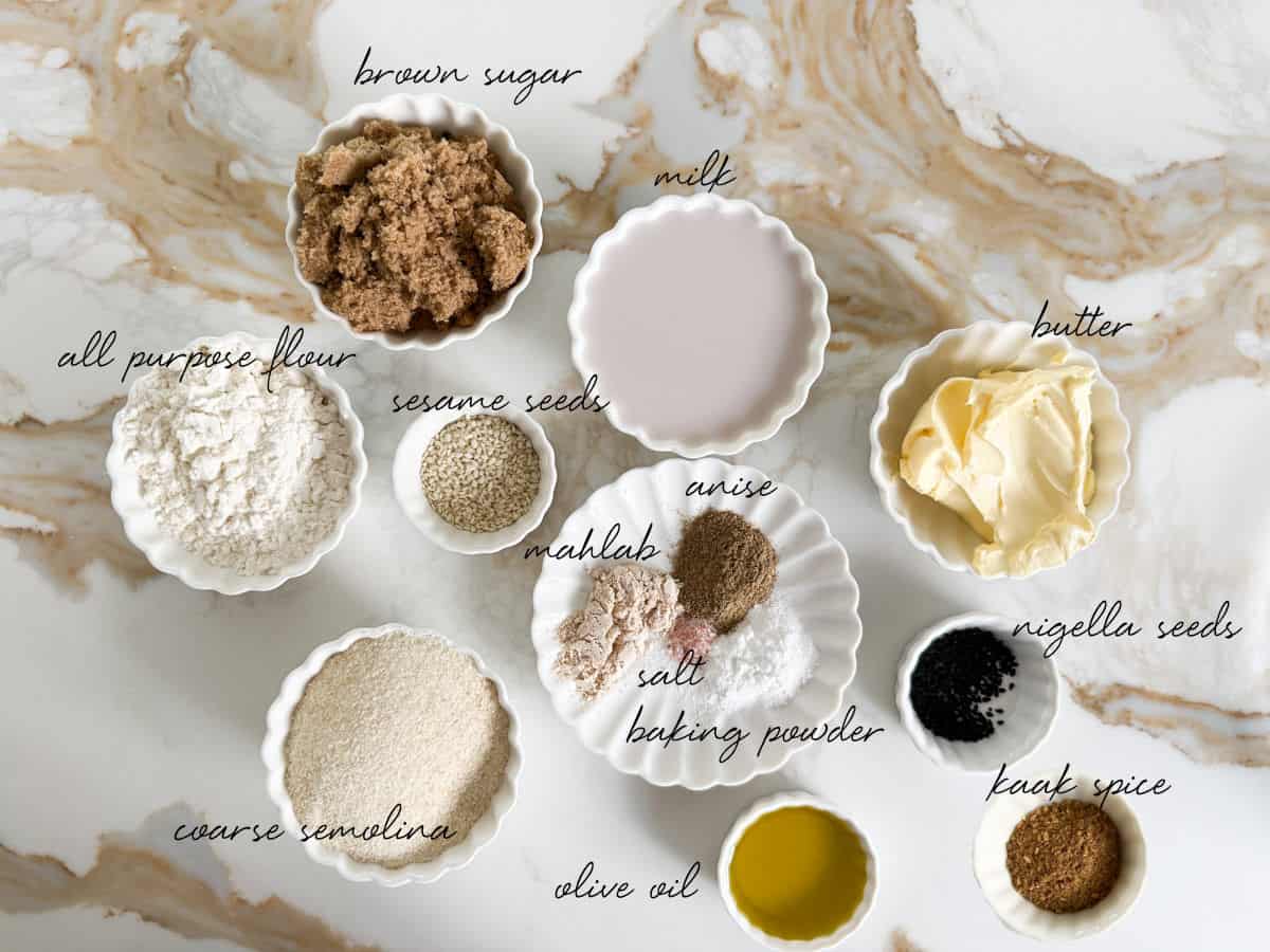 anise cookie ingredients laid out