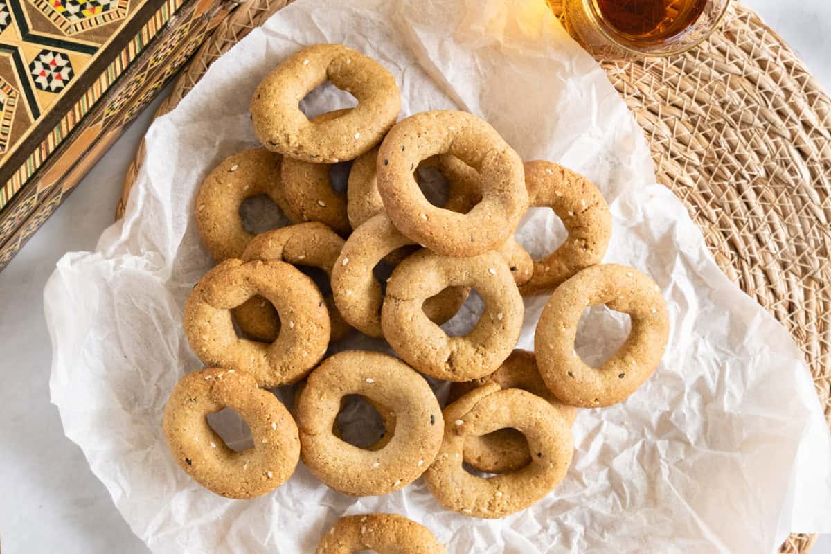 a pile of anise ring cookies