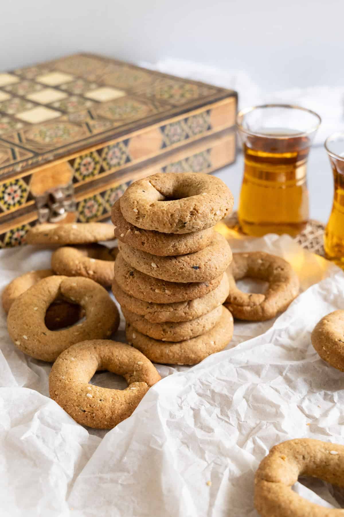 lebanese anise cookies in a stack
