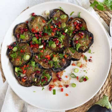 a plate of fried eggplant